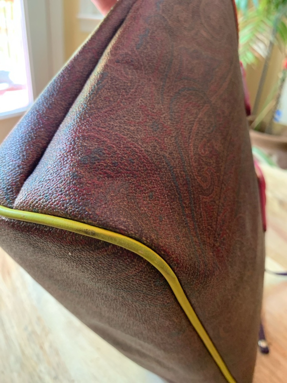 ETRO Paisley Shopping Tote with Pink Handles and Orange/Yellow Trim - Picture 14 of 17